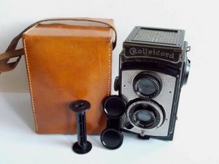 Rare Rollei Rolleicord I.  Art Deco Nickel Plated Tlr Medium Format Camera C1933