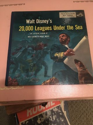 Rare 1954 Rca Victor Disney 20000 Leagues Under The Sea Book,  Record - Very Good