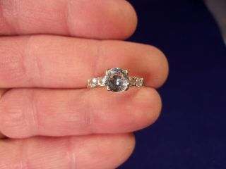 Rare Vtg Antique Art Deco 14k Yellow Gold,  White Sapphire? & Spinel Wedding Ring