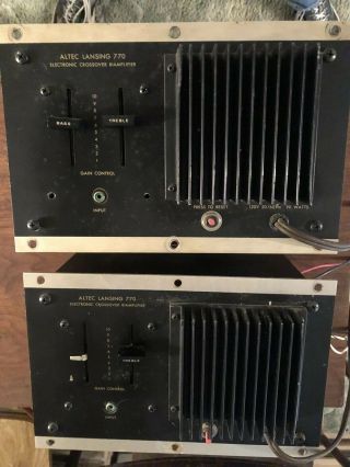 Pair Rare Altec Lansing 770 Electronic Crossover Biamplifier Amplifier