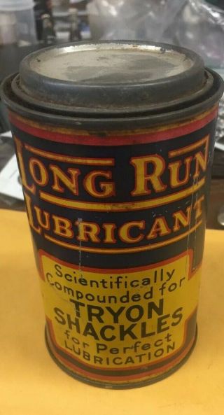 Rare Western Auto Long Run Lubricants 1 Lb Vtg Metal Can For Tryon Shackles