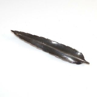 Vintage Sterling Silver Arts Crafts Antique Hand Made Feather Pin Brooch Ldd22