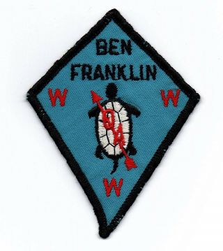 Boy Scout Oa Unami Lodge 1 Ben Franklin Chapter Patch Rare