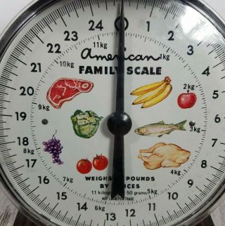 Vintage American Family Food Kitchen Scale 25 Pound lb Metal Brown 2