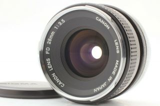 [mint] " Rare Silver Nose " Canon Fd 28mm F/3.  5 Wide Angle Lens From Japan A017