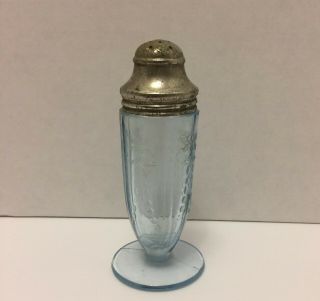 1 Antique (rare) Federal Glass Madrid Blue Depression Glass Salt Or Pepper Shaker
