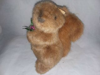 Vintage 1986 Gund 8 " Tall Squirrel Plush Stuffed Animal Made In Korea Brown