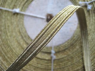 Vintage Antique French Gold Metallic Trim 5/16 " Military Lace
