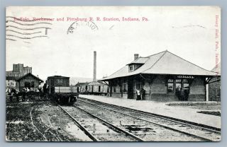 Indiana Pa Railroad Station Antique Postcard Railway Depot