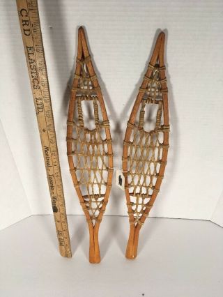 Antique Eskimo Inuit Hand Craft Miniature Small Wooden Snow Shoes