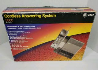 At&t Att Cordless Answering System 5600 And 3 Micro Cassettes Rare,