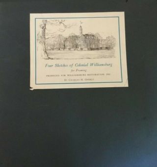 Antique Art Prints - Sketches Of Colonial Williamsburg For Framing