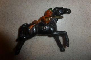 Antique Mounted Indian On Horse Cast Iron Figure Barclay