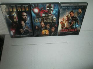 Marvel Iron Man 1 2 & 3 Rare Trilogy Dvd Set Robert Downey Jr.