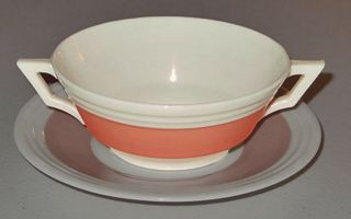 Rare Discontinued Antique Lenox China 3 Step Coral Cream Soup Bowl Only