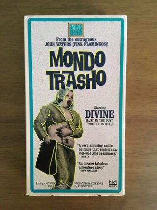 Mondo Trasho (vhs,  Cinema Group),  John Waters,  Divine,  Rare And Out Of Print