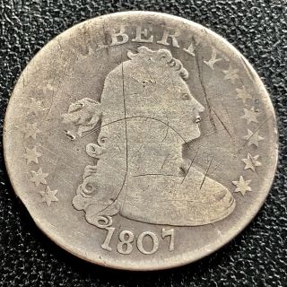 1807 Draped Bust Quarter Dollar 25c Rare Early Coin Better Grade Vg Det.  20751