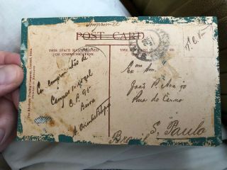 4 Rare Portugal Portuguese Colonial Mozambique Postal Cover Postcard To Brazil