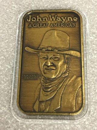 John Wayne A Great American Greathouse Rare Bronze Art Bar (match Your Silver)