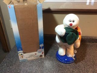Rare Gemmy Animated Frosty The Snowman Snowflake Spinning Singing Snow