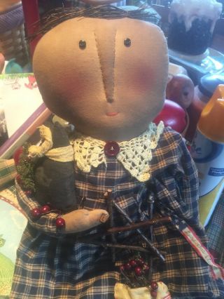 Collins Primitive Americana Liberty Doll With Kitty 24 Inches