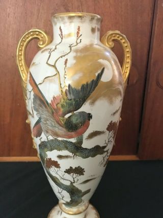 Antique Royal Bonn Frans Mehlem Vase Parrot Moon 2