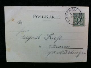 Antique Germany SECRET CODED NUMERIC MESSAGE 1901 Postcard Tubingen Rathaus 2