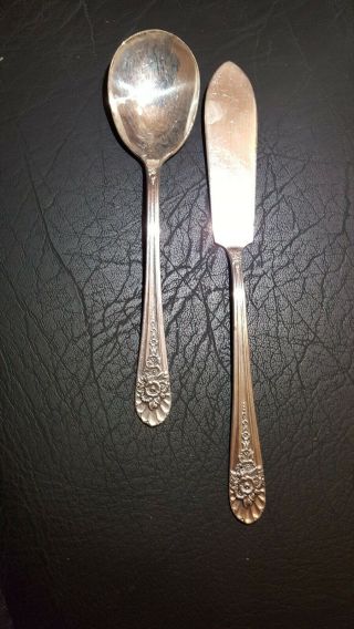 Wm.  Rogers Aa Is Silverplate Jubilee 1953 Sugar Spoon And Master Butter