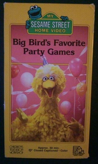 Sesame Street - Big Birds Favorite Party Games (vhs,  1988) Rare Good Cond.