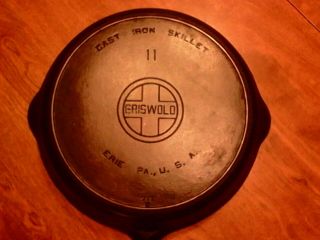 Rare Griswold No.  11 Cast Iron Skillet 717b Smoke Ring Sits Flat