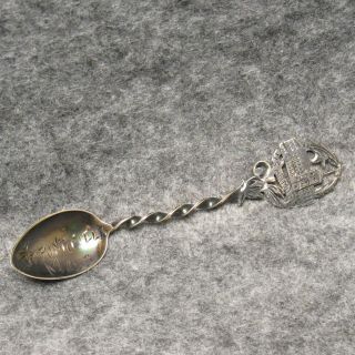 Antique Springfield Ma U.  S.  Armory 4 - 1/2 " Sterling Silver Souvenir Spoon Pierced
