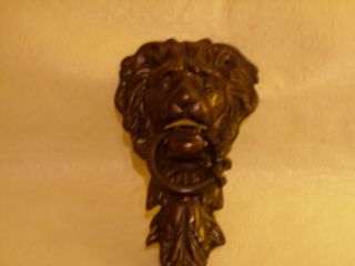 Cast Iron Rustic Lion Door Knocker Vintage Antique Style Lions Head