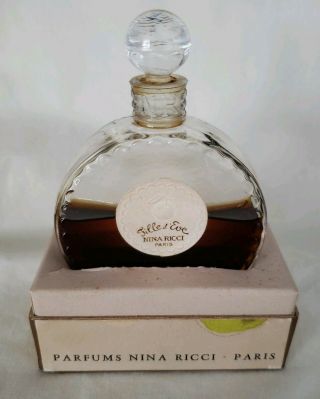 Rare Nina Ricci Fille d ' Eve Eau de Toilette Lalique bottle 50 full IN ' 50s BOX 3