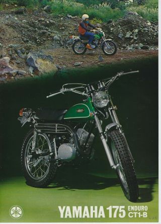 Rare Vintage 1970 Yamaha 175 Enduro Ct1 - B Motorcycle Sales Brochure