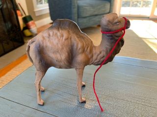 Huge Putz Camel German Germany Stick Leg Antique Composition Nativity Toy 5 1/4 "
