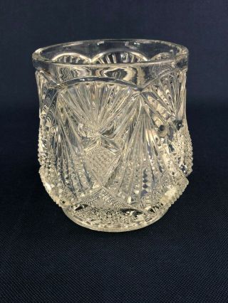 Antique Clear Pressed Glass Spooner Or Open Sugar Magna C.  1898