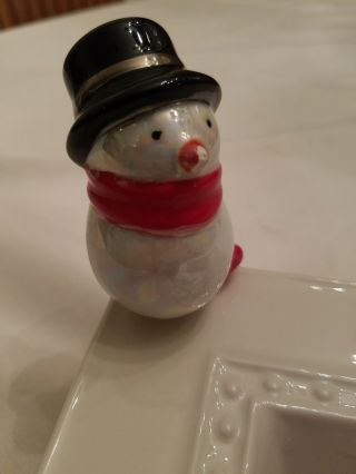 Nora Fleming Snowman Mini Retired Rare Christmas Chipped Nose