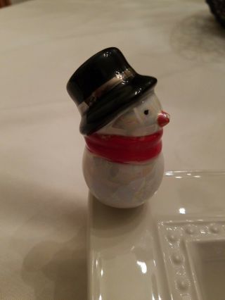Nora Fleming Snowman Mini Retired Rare Christmas Chipped Nose 2