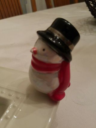 Nora Fleming Snowman Mini Retired Rare Christmas Chipped Nose 3