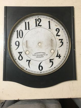 Antique Itr International Time Recording Co Clock Dial & Surround