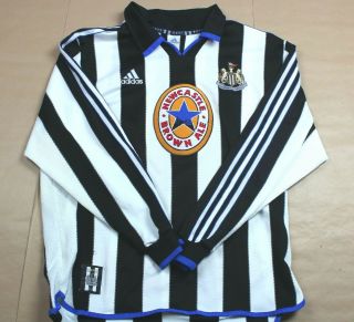 Newcastle United 1998 2000 Home Shirt Ultra Rare Adidas Long Sleeve (l)