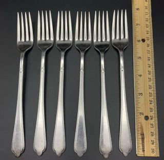 Holmes And Edwards Inlaid Silverplate Guest Of Honor 1935 Is 6 Grille Forks