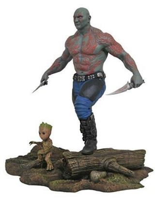 Diamond Select Marvel Gallery Drax And Baby Groot Missing Knives Rare Statue