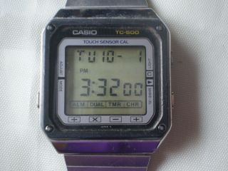 Rare Vintage Casio Tc - 500 Touch Screen Watch Calculator