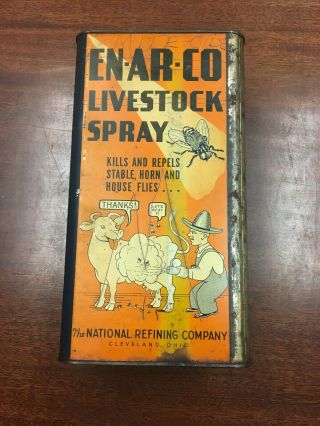 Vintage Rare National En - Ar - Co Livestock Spray Empty Great Color