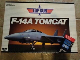 Rare Vintage Testors Top Gun F - 14a Tomcat 1:72 Model Kit Movie Top Gun W/book