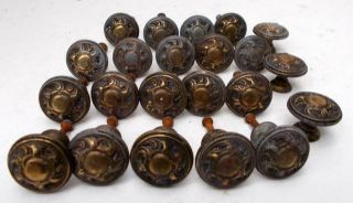 20 Vintage French Brass Plated Metal Cabinet Drawer Door Knobs,  2