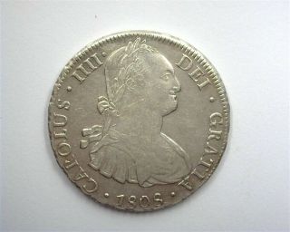 Bolivia 1808 - Pts Pj Silver 8 Reales Nearly Uncirculated Km 73 Rare