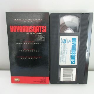 Francis Ford Coppola Presents Koyaanisqatsi Life Out Of Balance Vhs Tape Rare