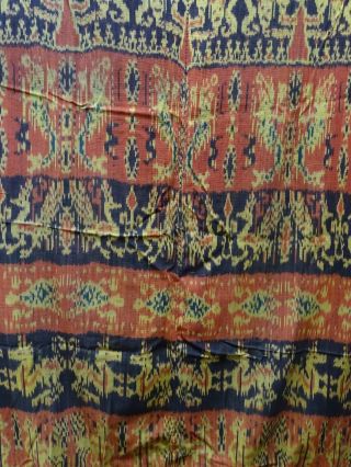 Rare Antique Hinggi Blanket Warp Ikat From East Sumba,  C1920 - 40 Indonesia